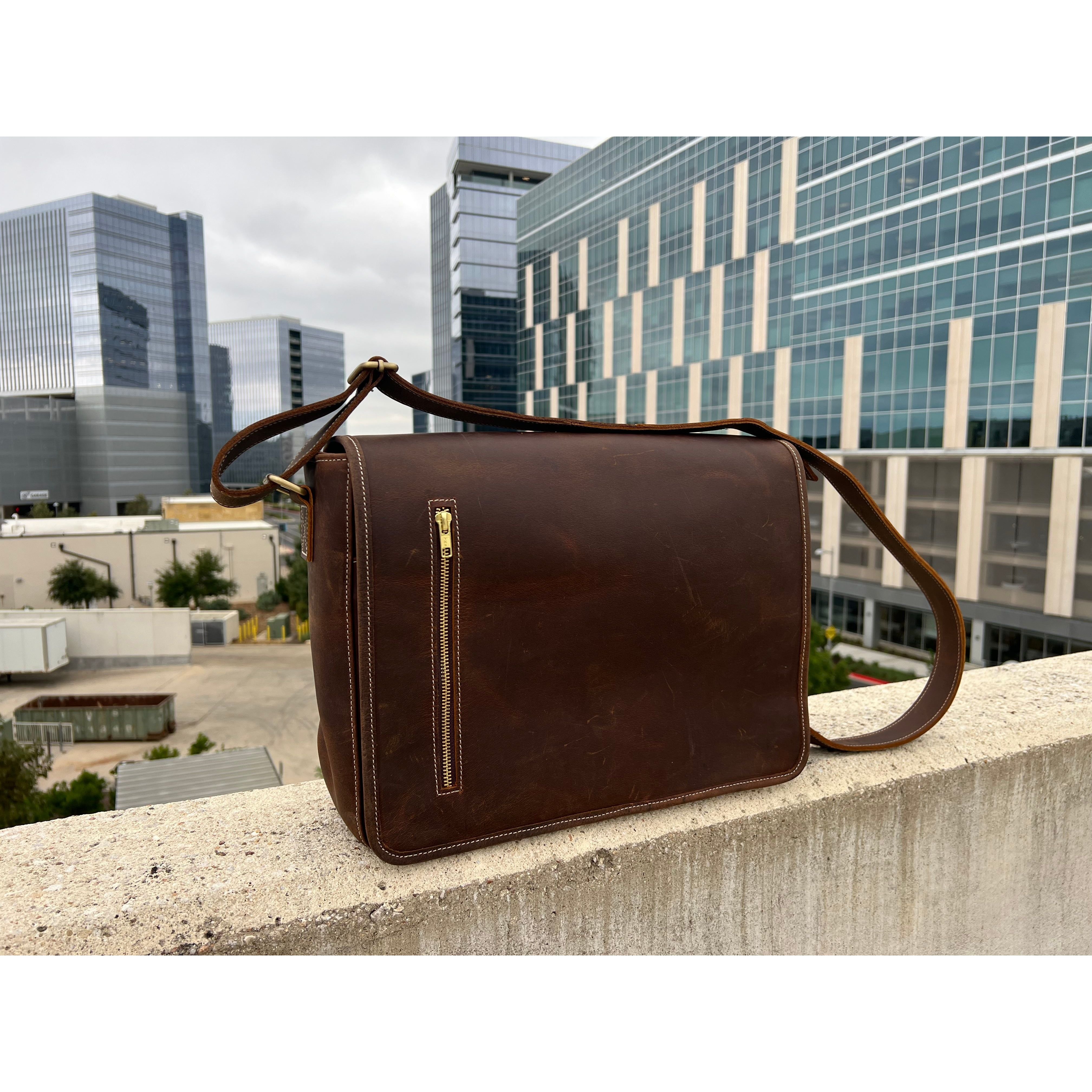 Benjamin s Leather FULL GRAIN LEATHER MESSENGER BAG