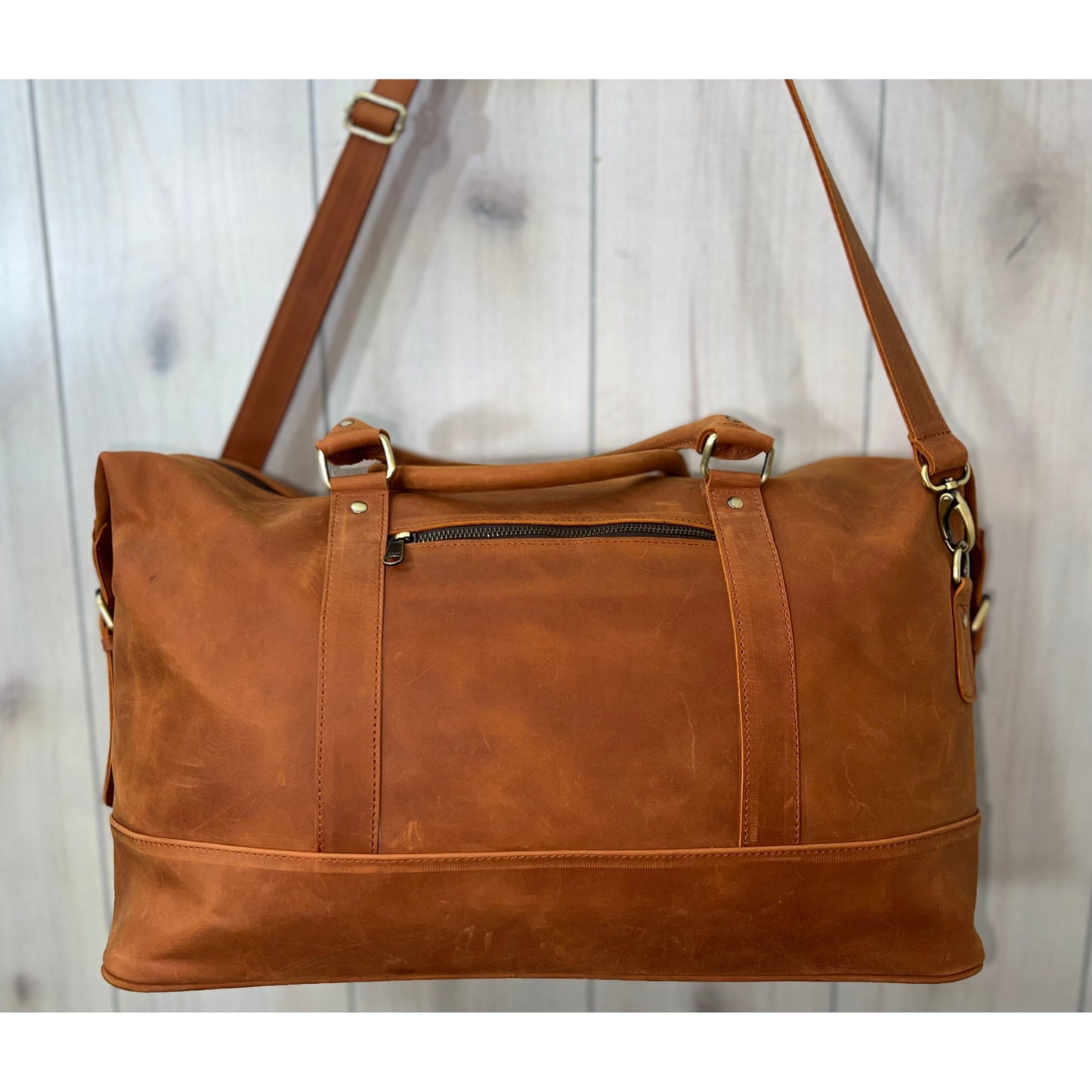 Benjamin's Leatherᵀᴹ "FULL-GRAIN LEATHER DUFFEL"