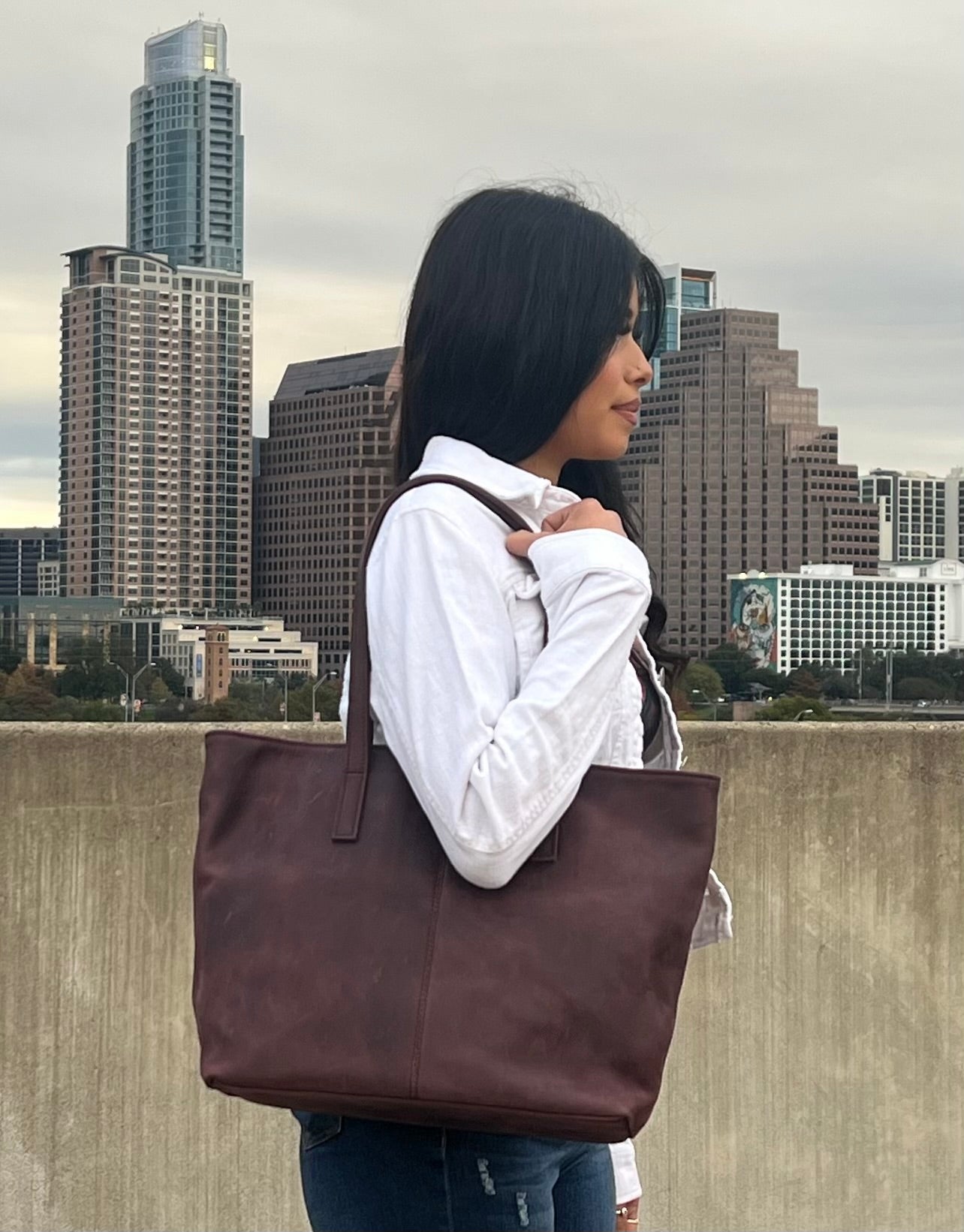 Benjamin's Leatherᵀᴹ  FULL-GRAIN LEATHER "EVERYDAY TOTE"