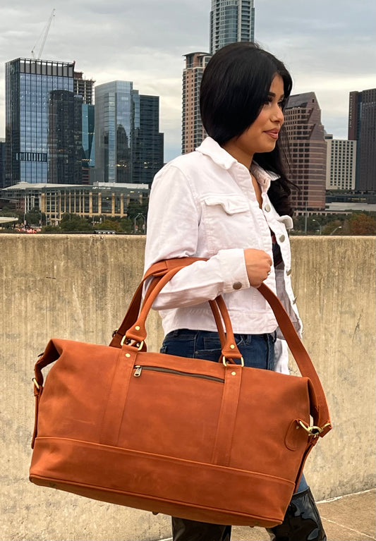 Benjamin's Leatherᵀᴹ "FULL-GRAIN LEATHER DUFFEL"