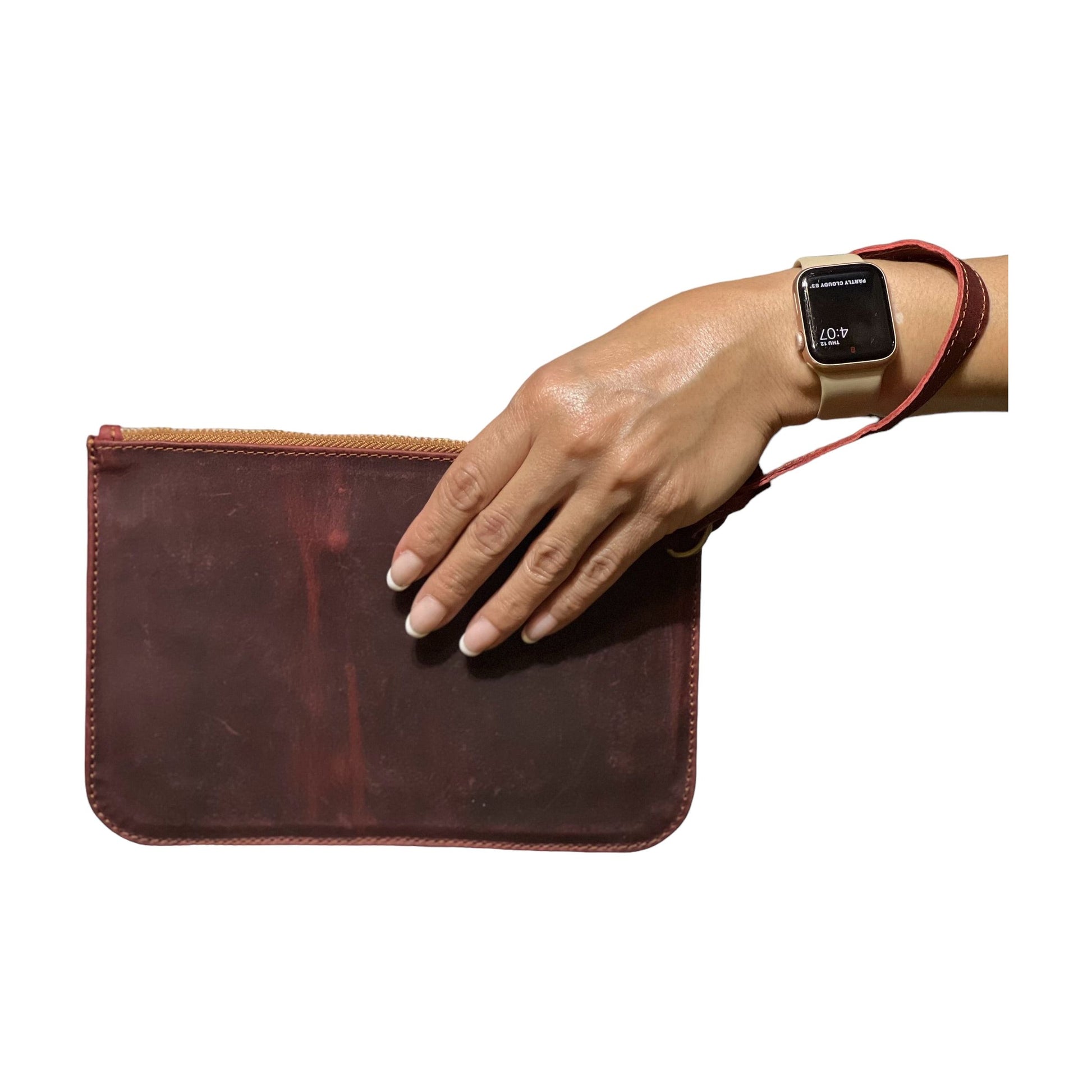 Benjamin's Leather Red Wristlet