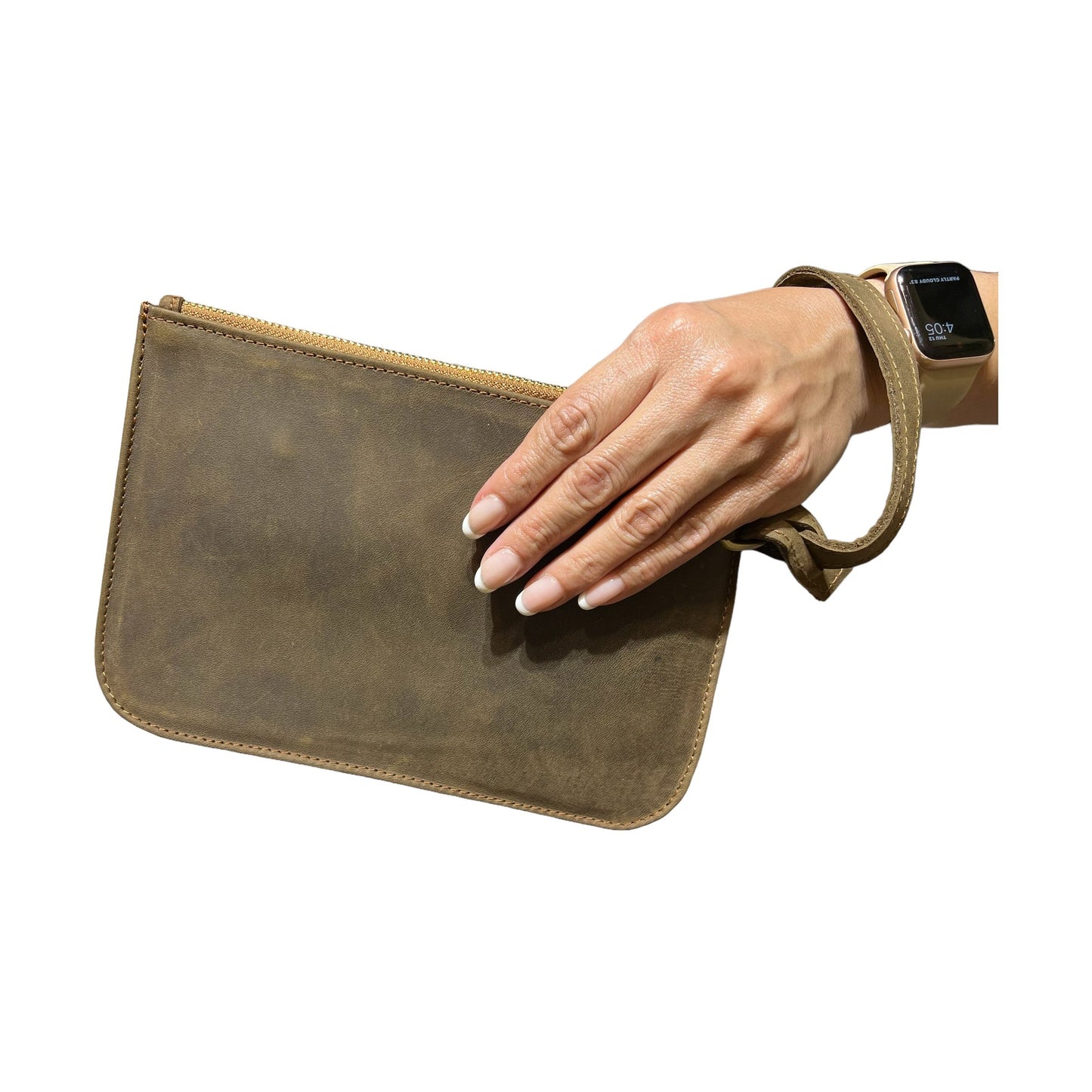 Benjamin's Leather Green Wristlet