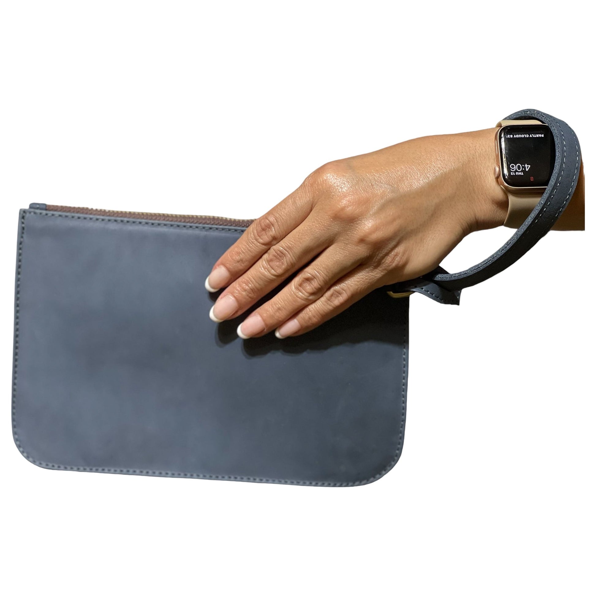 Benjamin's Leather Blue Wristlet